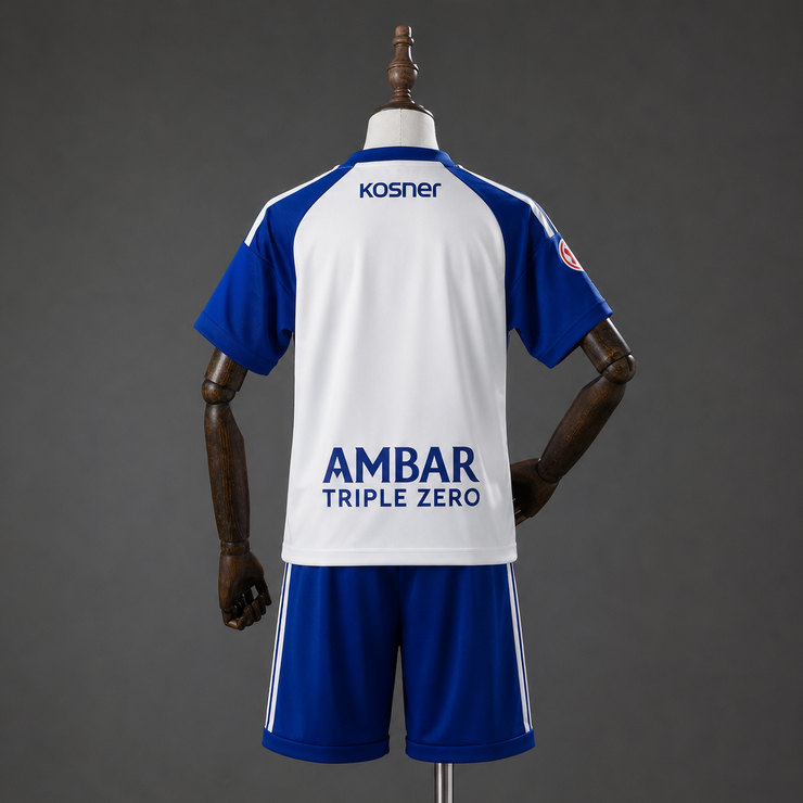 Real Zaragoza 2026/27 Hemmaställ Barn Vit Blå med Shorts