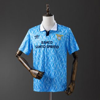 SS Lazio 1991/92 Retro Hemmatröja Herr Ljusblå Fotbollströja