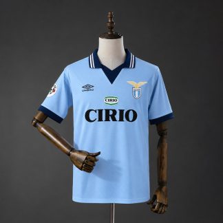 SS Lazio 1996/97 Retro Hemmatröja Herr Ljusblå och Marinblå Fotbollströja