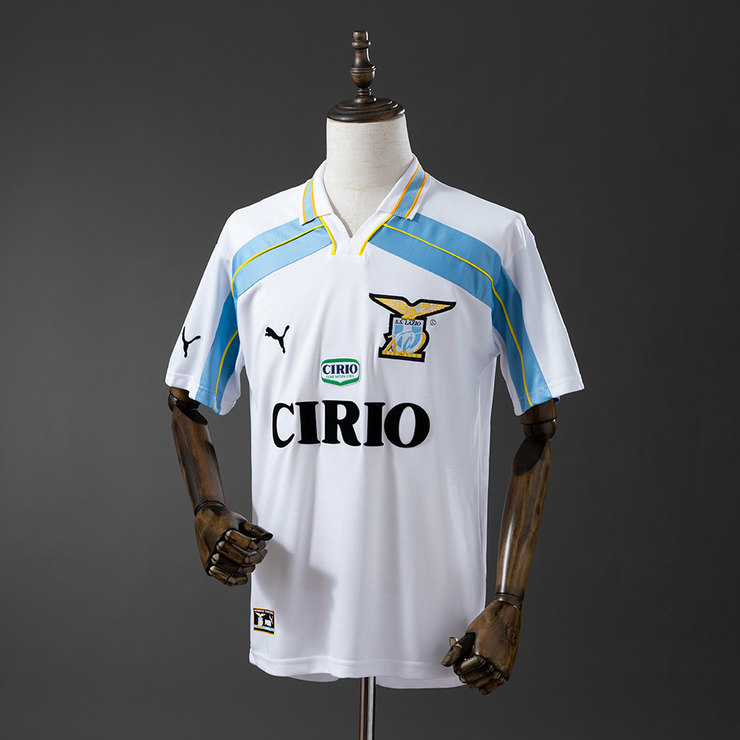 SS Lazio 1999/00 Retro Bortatröja Herr Vit Fotbollströja