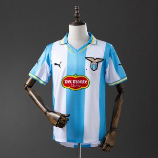 SS Lazio 1999/00 Retro Hemmatröja Herr Ljusblå och Vit Fotbollströja