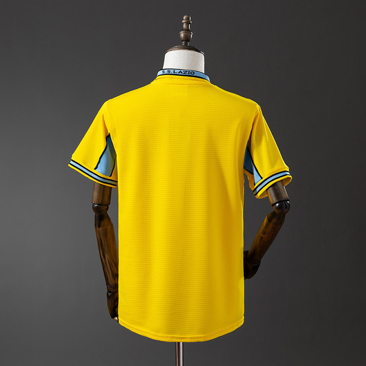 SS Lazio 1999 Retro Bortatröja Herr Gul Fotbollströja