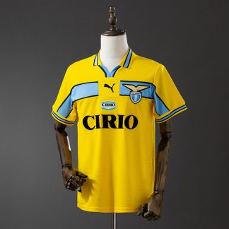 SS Lazio 1999 Retro Bortatröja Herr Gul Fotbollströja