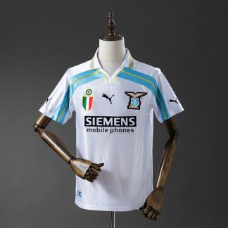 SS Lazio 2000/01 Retro Tredjetröja Herr Vit Fotbollströja