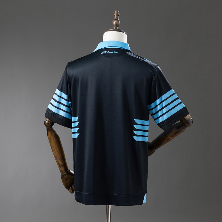 SS Lazio 2015/16 Retro Bortatröja Herr Svart och Ljusblå Fotbollströja