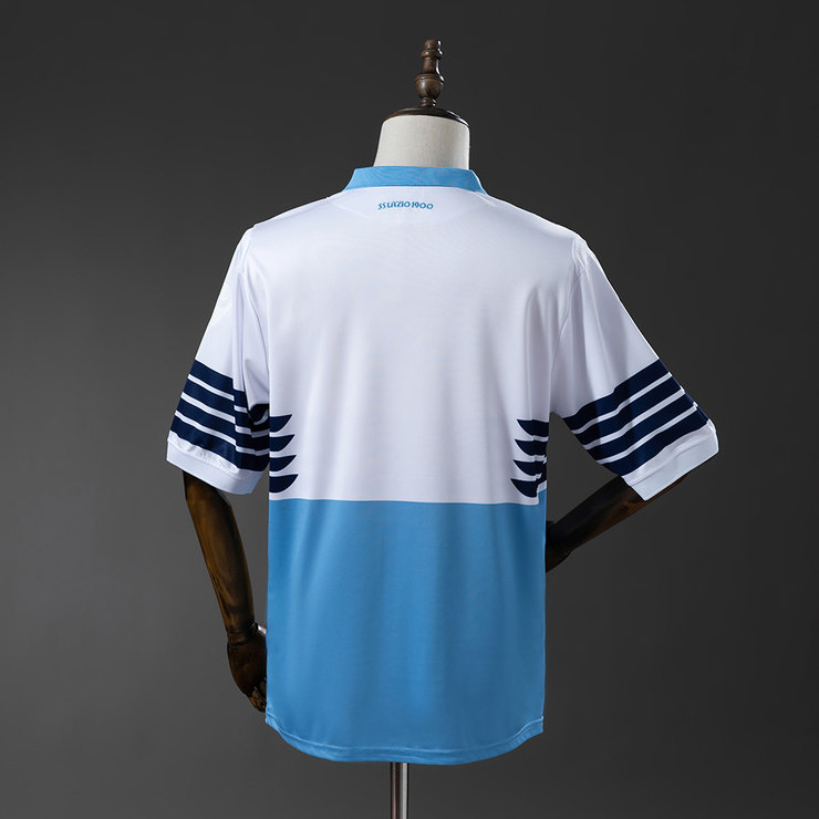 SS Lazio 2018/19 Retro Hemmatröja Herr Vit och Ljusblå Fotbollströja