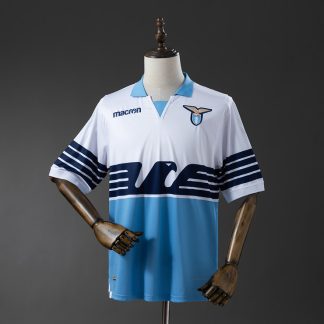 SS Lazio 2018/19 Retro Hemmatröja Herr Vit och Ljusblå Fotbollströja