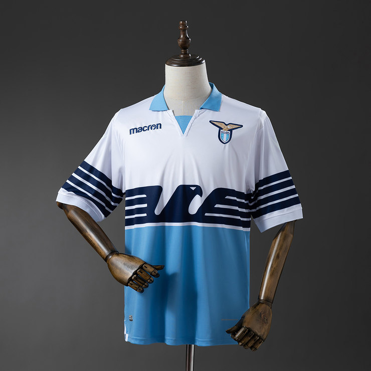 SS Lazio 2018/19 Retro Hemmatröja Herr Vit och Ljusblå Fotbollströja