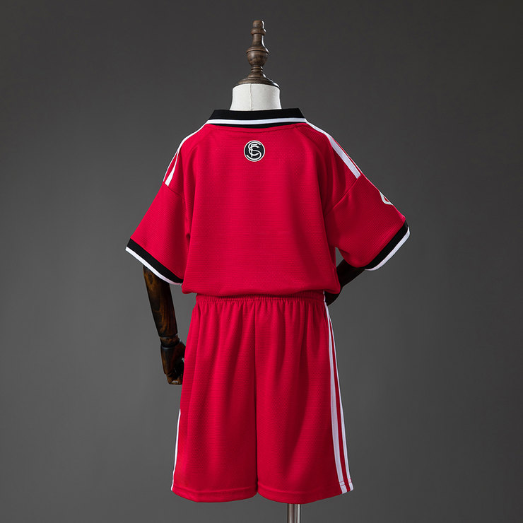 Sevilla FC 2026/27 Bortaställ Barn Mörkröd Svart och Vit med Shorts