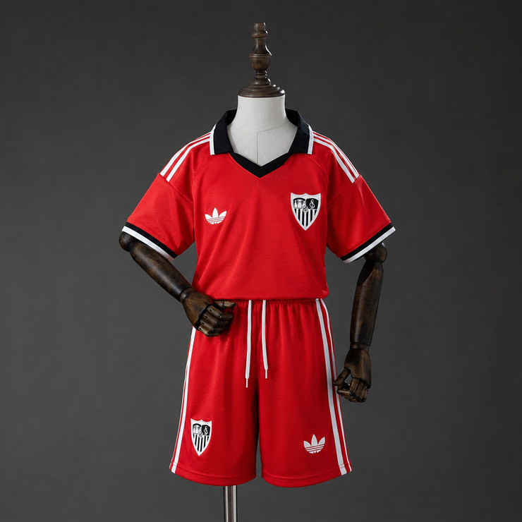 Sevilla FC 2026/27 Bortaställ Barn Röd med Shorts