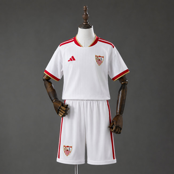 Sevilla FC 2026/27 Hemmaställ Barn Vit med Shorts