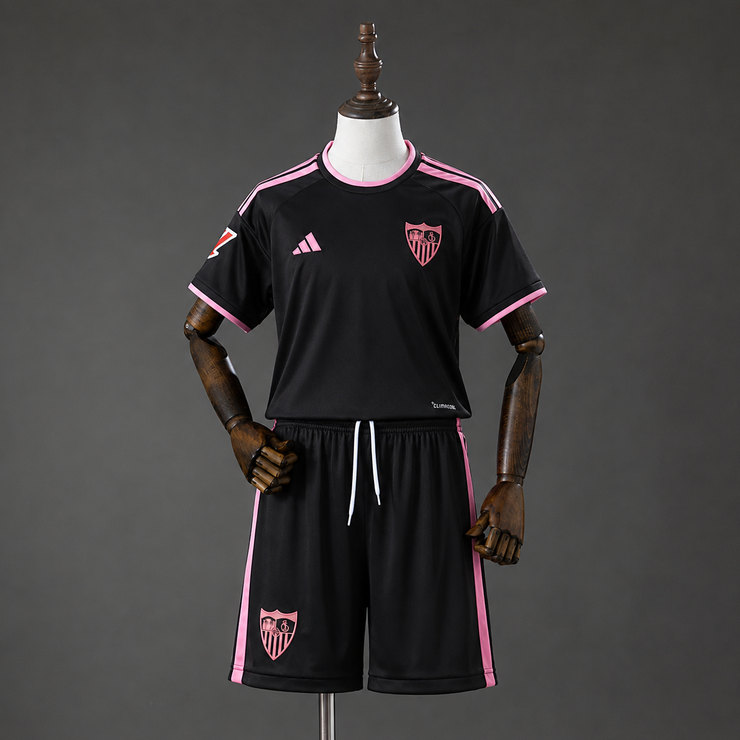 Sevilla FC 2026/27 Tredjeställ Barn Svart med Shorts