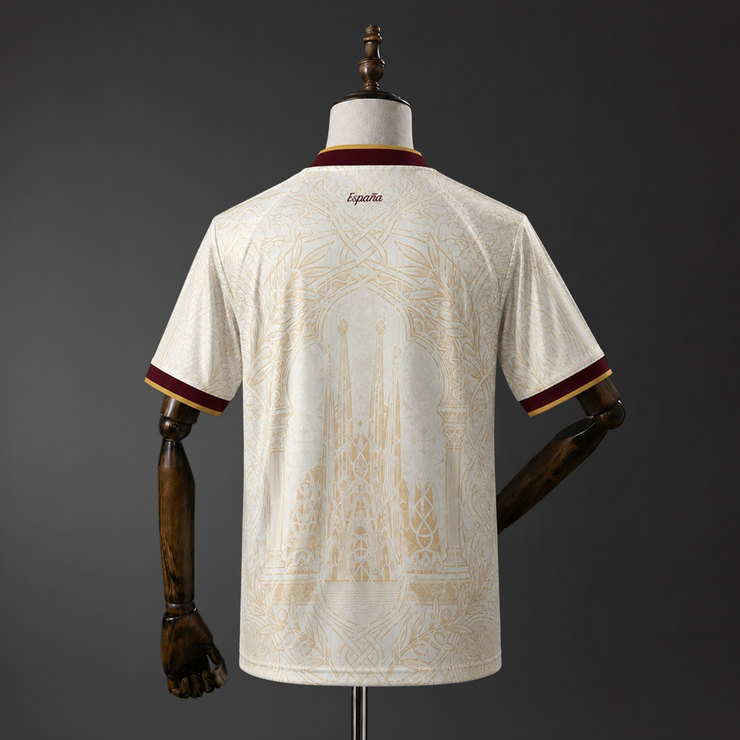Spanien 2026 Concepttröja Herr Beige Kortärmad Fotbollströja