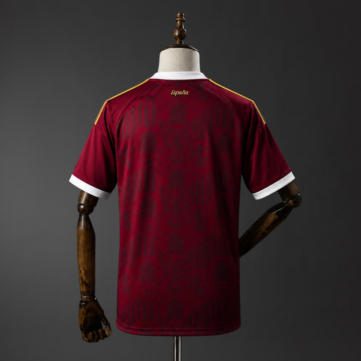 Spanien 2026 Jubileumströja Vinröd Herr Kortärmad Fotbollströja