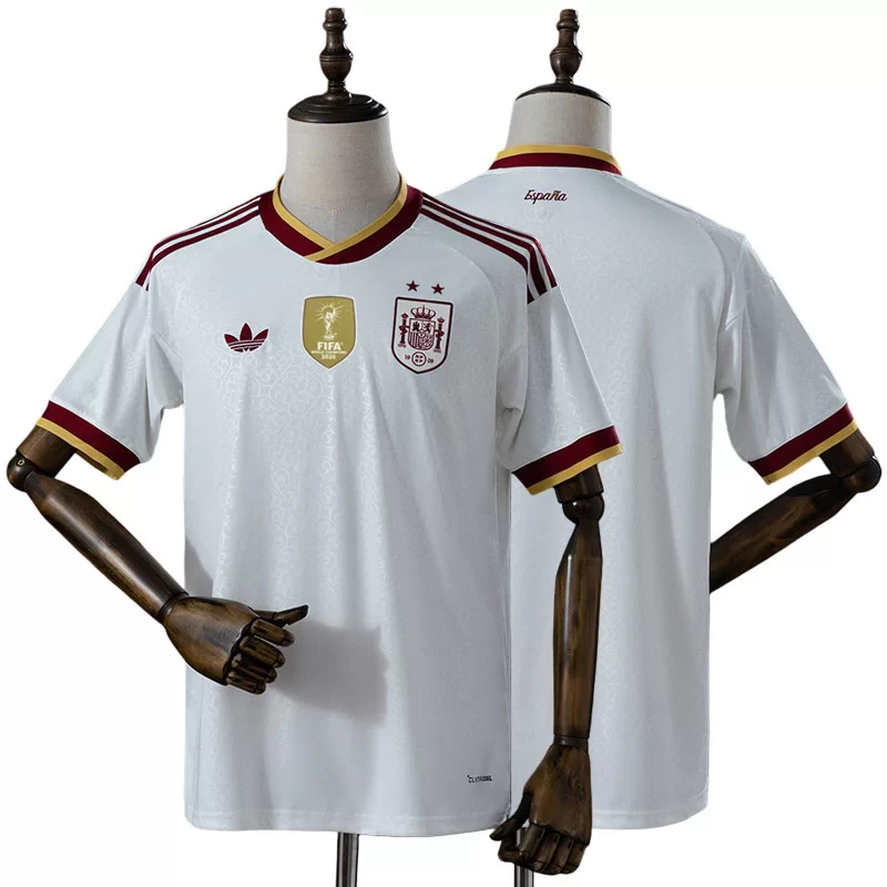 Spanien VM 2026 Bortatröja Herr Vit Kortärmad Fotbollströja