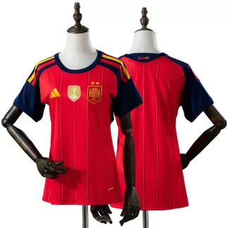 Spanien VM 2026 Hemmatröja Dam Röd Kortärmad Fotbollströja
