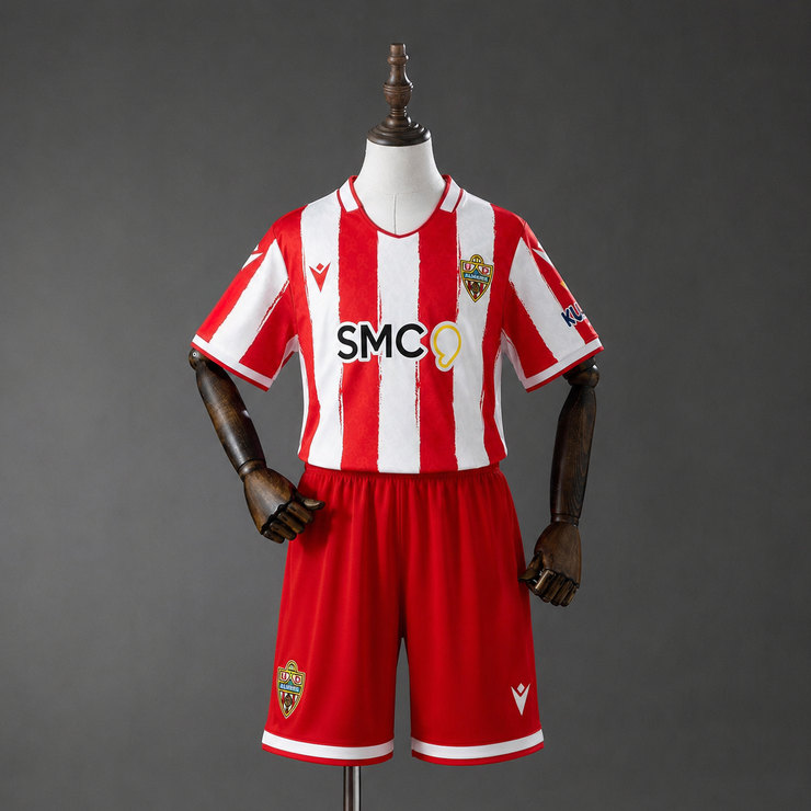 UD Almería 2026/27 Hemmaställ Barn Röd Vit med Shorts