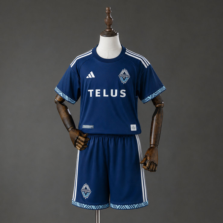 Vancouver Whitecaps 2026/27 Bortaställ Barn Mörkblå Kortärmad med Shorts