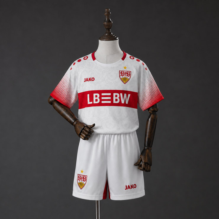 VfB Stuttgart 2026/27 Hemmaställ Barn Kortärmad med Shorts