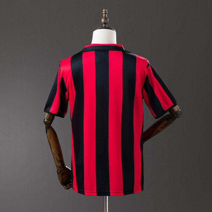 AC Milan 1988/89 Retro Hemmatröja Herr Röd och Svart Fotbollströja