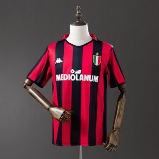 AC Milan 1988/89 Retro Hemmatröja Herr Röd och Svart Fotbollströja