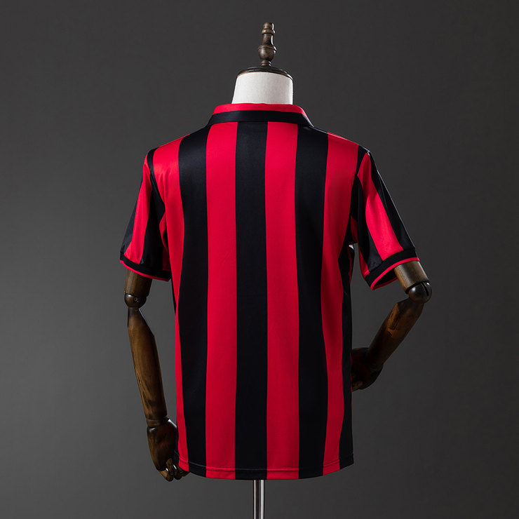 AC Milan 1990/92 Retro Hemmatröja Herr Röd och Svart Fotbollströja
