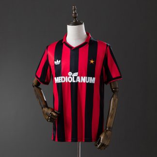 AC Milan 1990/92 Retro Hemmatröja Herr Röd och Svart Fotbollströja