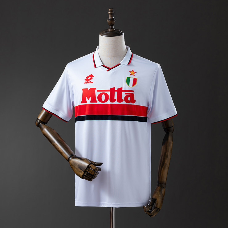 AC Milan 1993/94 Retro Bortatröja Herr Vit Fotbollströja