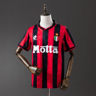 AC Milan 1993/94 Retro Hemmatröja Herr Röd och Svart Fotbollströja