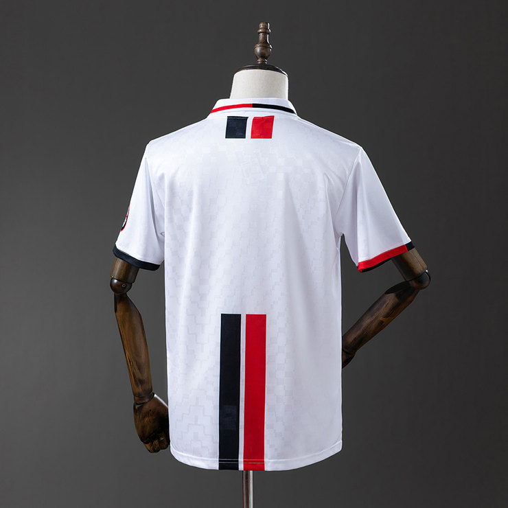 AC Milan 1995/97 Retro Bortatröja Herr Vit Röd och Svart Fotbollströja