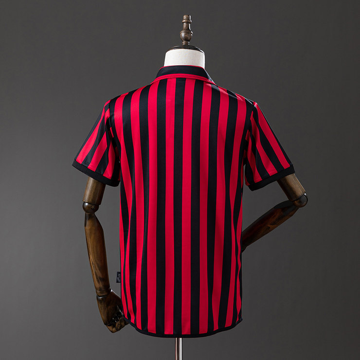 AC Milan 1999/00 Retro Hemmatröja Herr Röd och Svart Fotbollströja