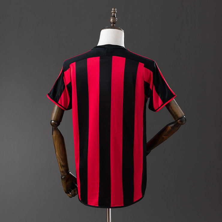 AC Milan 2003/04 Retro Hemmatröja Herr Röd och Svart Fotbollströja