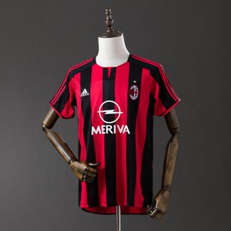 AC Milan 2003/04 Retro Hemmatröja Herr Röd och Svart Fotbollströja
