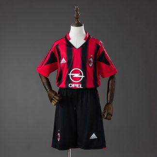 AC Milan 2004/05 Retro Hemmaställ Barn Röd och Svart med Shorts