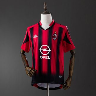 AC Milan 2004/05 Retro Hemmatröja Herr Röd och Svart Fotbollströja