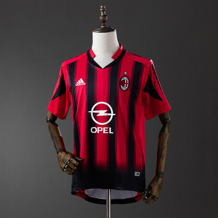 AC Milan 2004/05 Retro Hemmatröja Herr Röd och Svart Fotbollströja