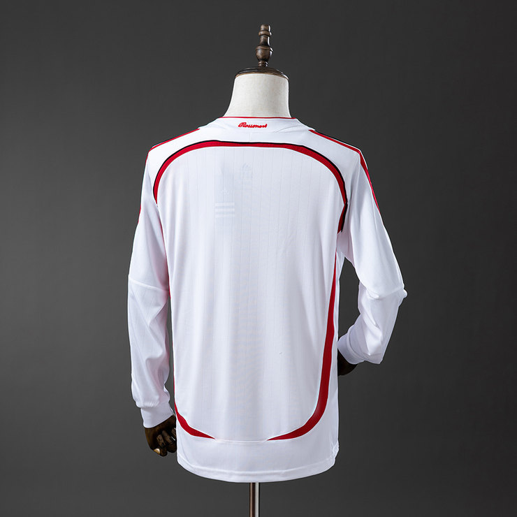 AC Milan 2006/07 Retro Bortatröja Herr Långärmad Vit Fotbollströja
