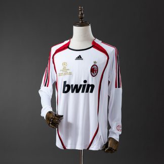 AC Milan 2006/07 Retro Bortatröja Herr Långärmad Vit Fotbollströja
