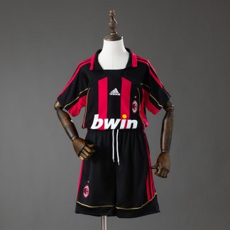 AC Milan 2006/07 Retro Hemmaställ Barn Röd och Svart med Shorts