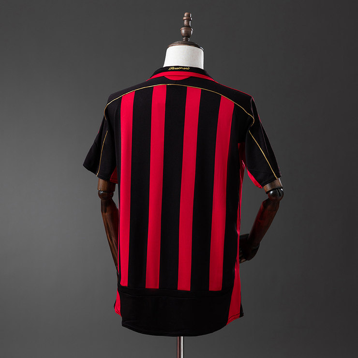 AC Milan 2006/07 Retro Hemmatröja Herr Röd Svart Fotbollströja