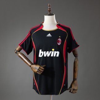 AC Milan 2006/07 Retro Tredjetröja Herr Svart Röd Fotbollströja