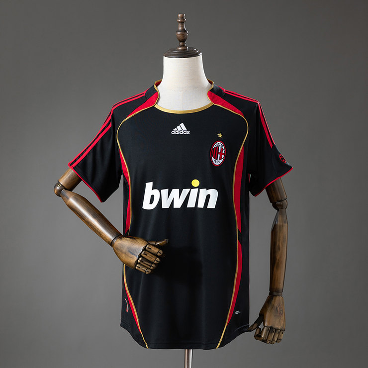 AC Milan 2006/07 Retro Tredjetröja Herr Svart Röd Fotbollströja