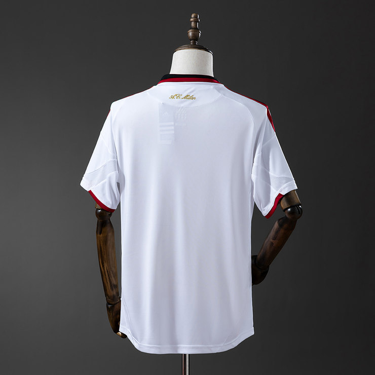 AC Milan 2009/10 Retro Bortatröja Herr Vit Fotbollströja