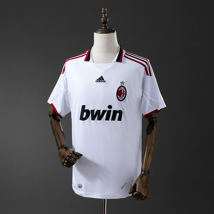 AC Milan 2009/10 Retro Bortatröja Herr Vit Fotbollströja