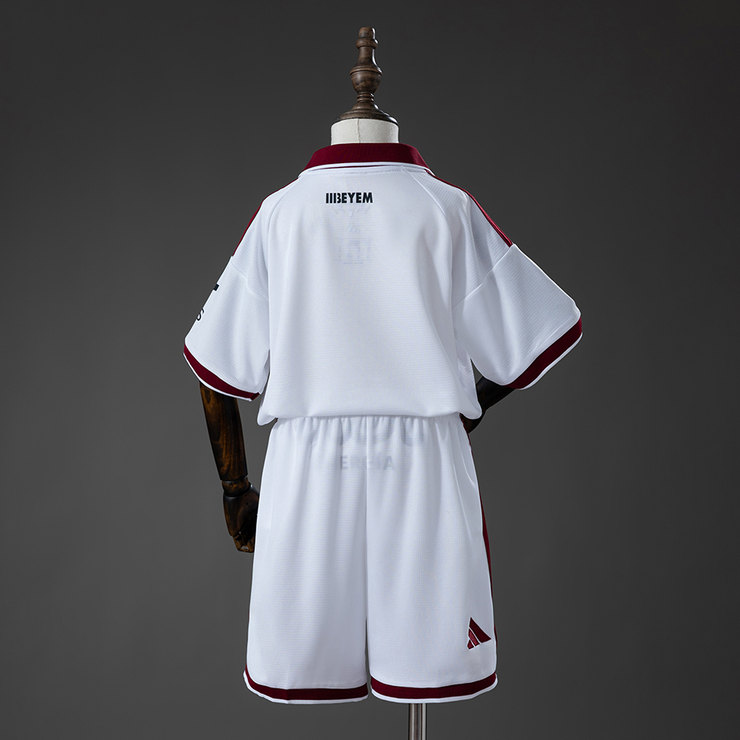 Albacete Balompié 2026/27 Hemmaställ Barn Vit och Granatröd med Shorts