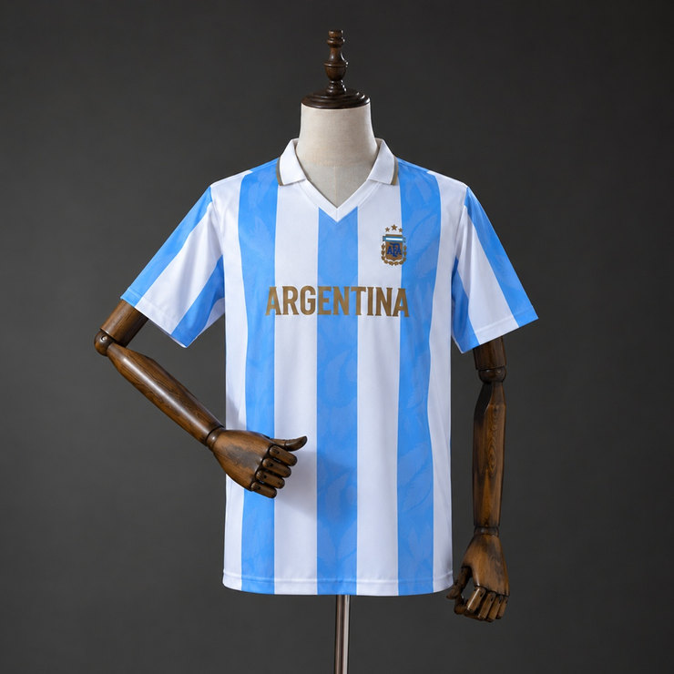 Argentina 2026 #10 Commemorative Edition Tröja Herr Ljusblå Vit och Guld