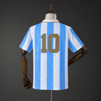Argentina 2026 #10 Commemorative Edition Tröja Herr Ljusblå Vit och Guld