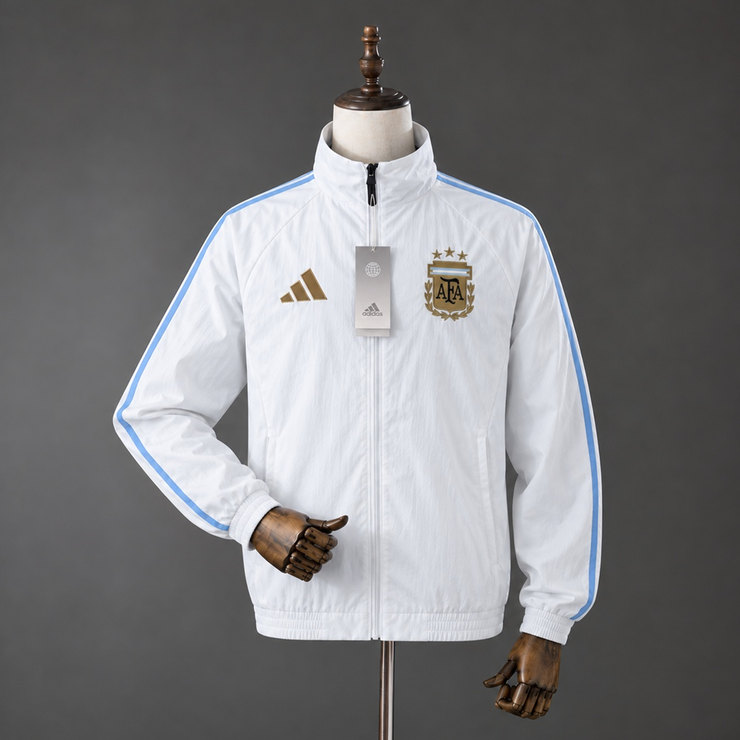 Argentina 2026 Home Anthemjacka Herr Vit Ljusblå och Guld