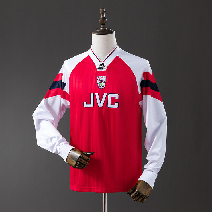 Arsenal 1992/94 Retro Hemmatröja Herr Långärmad Röd Vit Fotbollströja