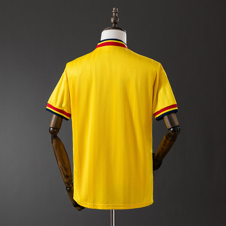 Arsenal 1993/94 Retro Bortatröja Herr Gul Marinblå och Röd Fotbollströja